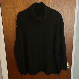 Basic black oversized turtleneck sweater
